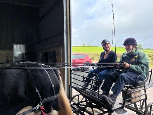 Barbora Hallam Skalova and David carriage driving.